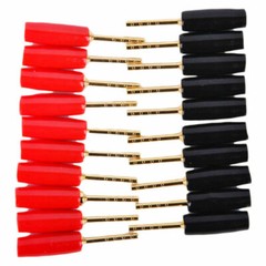 20 Pcs Speaker Pin Connectors 2mm Gold Plated Banana Plugs Screw Terminal