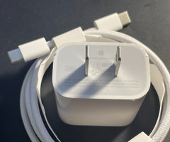 Original Apple iPhone 15 / 16 20W Wall Adapter Charger & C to C Cable GENUINE
