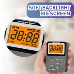 Portable Radio AM FM Rechargeable Pocket Radio W/ Best Reception Digital Tuning