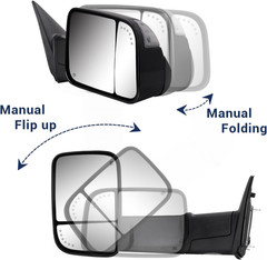2009-2018 Ram 1500 2010-2018 2500 3500 Towing Mirrors Pair–Compatible