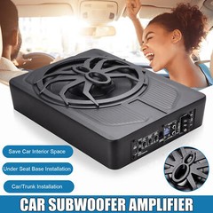 10″ 1000W Slim Under-Seat Subwoofer Powered Car Truck Sub w/ Amplifier Speaker