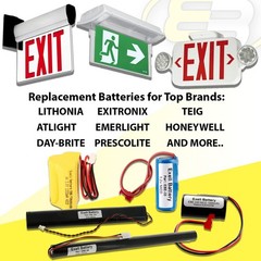 2pc Exitronix Exit Signs Compatible With Batteries for Models 10010034 10010036