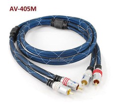 5ft Premium 2-RCA to 2-RCA M/M Audio Cable w/ Blue Mesh Jacket, Manhattan 317542