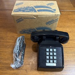 Cortelco 250000-VBA-20M Desk Phone in Black, Retro Decor Black Desk New In Box