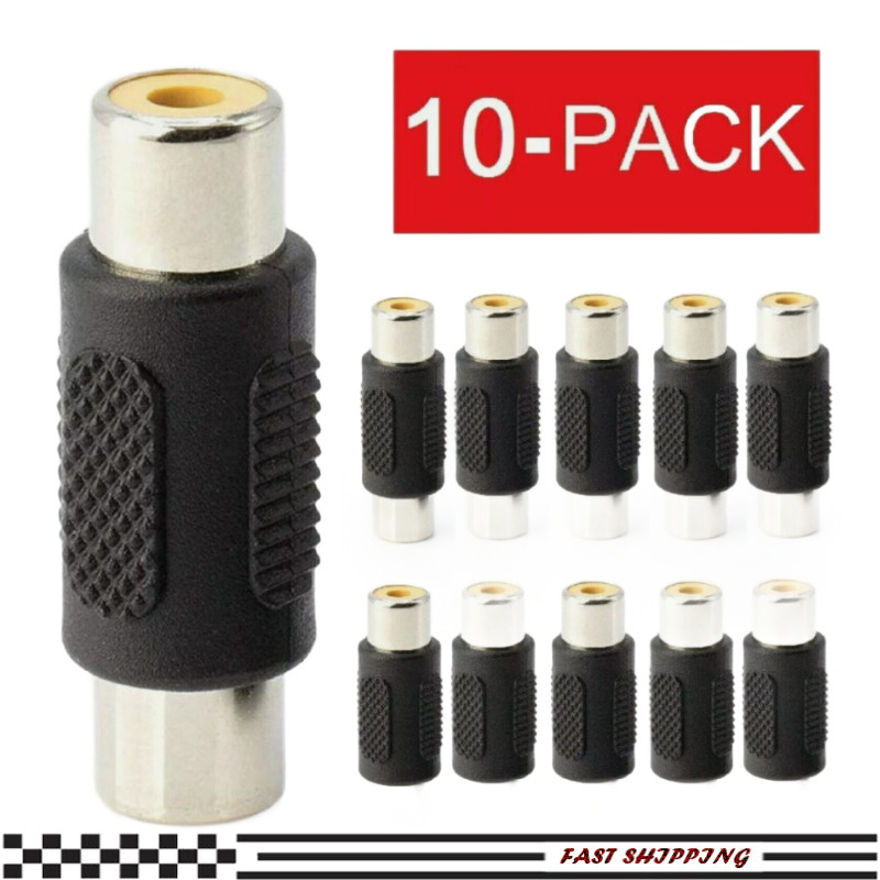 10-Pack AV RCA Audio Video Female to Female Jack Coupler Adapter Connector NEW