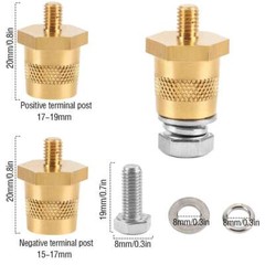 2pc Battery Pole Adapter Terminal Connector Fittings M6 M8 Thread Post Adapters