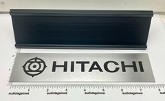 Hitachi Desk Sign – Custom Made Silver Aluminum