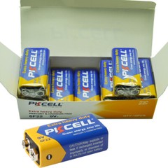 10pcs 9 Volt Batteries 0% Mercury Heavy Duty 9V 6F22 PP3 MN1604 EN22 Zinc-Carbon
