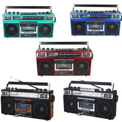 Supersonic SC-3201BT 4 Band Radio & Cassette Player Boombox, AM/FM/SW Radio