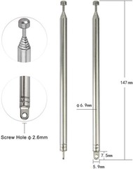 2pk 7 Sections Telescopic 74cm AM FM Antenna Portable Radio Antenna Replacement