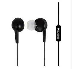 Koss Black Stereo In-Ear buds In-line Mic, 16-20kHz, 3.5mm Jack, Ships From USA