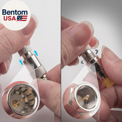 Coax Quick Connector Quick Push on Male to F Female Adapter F Type Male to Femal