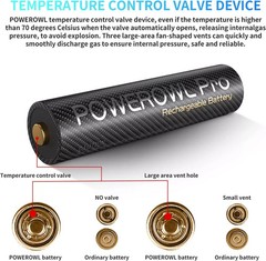 POWEROWL Goldtop Rechargeable AA Batteries PRO, High Capacity 2800mAh, Premium