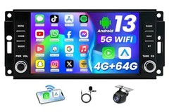 [4GB+64GB] Car Radio for Dodge Challenger 2008-2014: 7 Inch 4GB RAM 64GB ROM