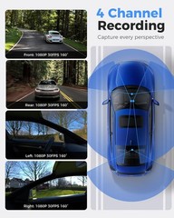 Mejor Camara De Seguridad 1080P Para Carros De 360° Cámara De 4 Canales