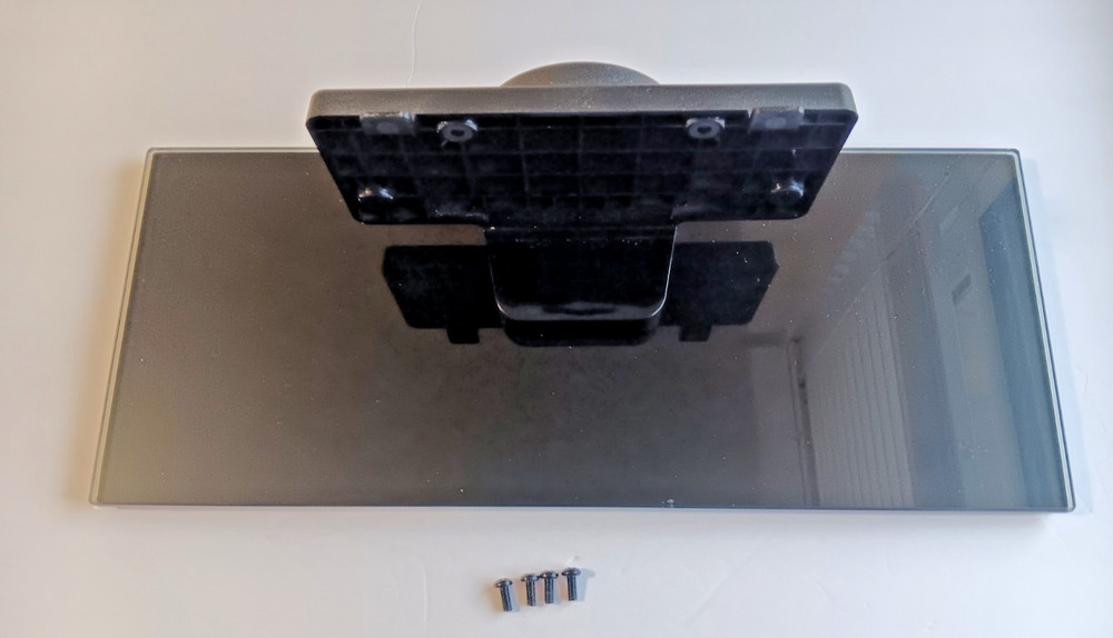 Hisense TV Stand Base for Model 48H5 Glass, Metal, & Plastic with Mounting Bolts