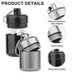 2pcs Ear Plug Carrying Case Keychain, 1 Count (Pack of 2), Black, Grey