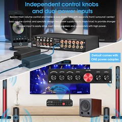 HiFi 5.1CH Bluetooth Digital Amplifier COAX/OPT/USB HomePower Amp for Subwoofer