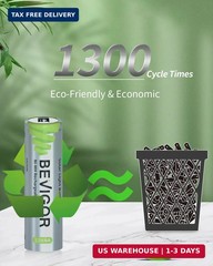 BEVIGOR Rechargeable AA Batteries, 12 Pack 1000mAh 1.2V NiMH 1300x Times High Ca