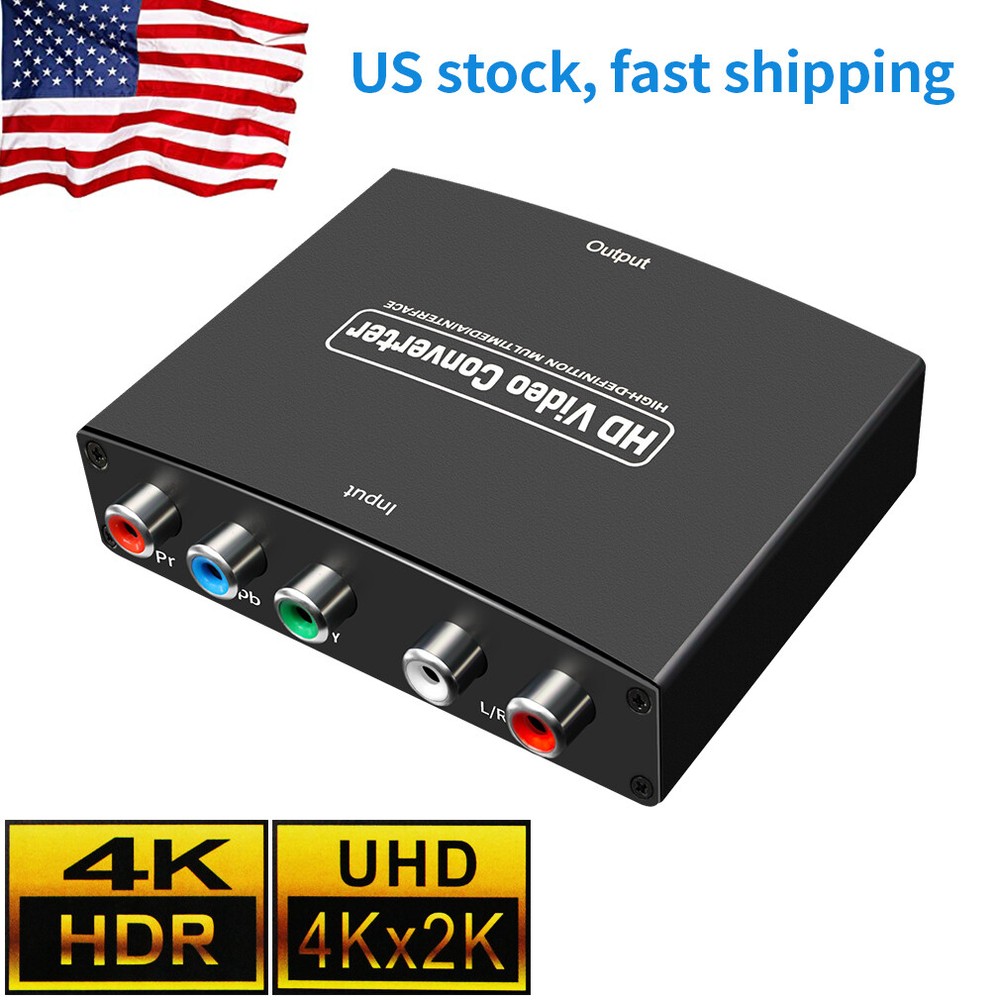 Component Video & L/R RCA Stereo Audio to HDMI Converter Adapter – DVD PS3 Xbox