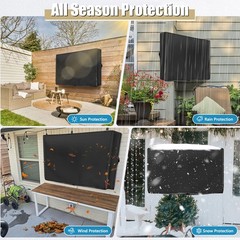 Outdoor TV Cover 600D Heavy-Duty Waterproof UV Protector for 32-65″ Flat Screen
