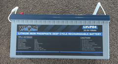 WEIZE 24V 100AH 2560Wh LiFePO4 Lithium Battery 100A BMS for RV Marine Solar
