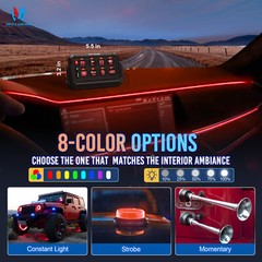 MICTUNING Wireless RGB 8 Gang Switch Panel LED Light Circuit Control Box 12v 24v