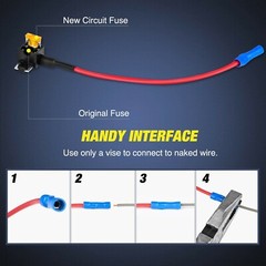 3Pack 12V 10Amp Car Add Circuit Low Profile Fuse TAP Adapter Kit ATM APM Blade