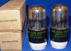 NOS NIB Matched Pair Sylvania JAN CHS 6SN7W Vacuum Tubes Same 1945 Date #6
