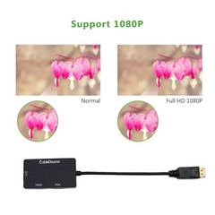 3-in-1 DisplayPort to HDMI DVI VGA Adapter Converter Cable Male to Female