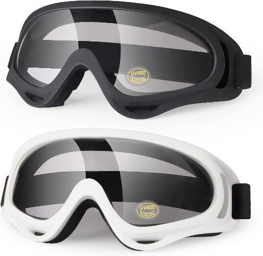 Goggles for ATV, dirt bike, and motocross Color: White/Black Frame+clear Lens