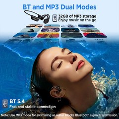 Mpow Bone Conduction Headphones IPX8 Waterproof Bluetooth 5.4 Swimming Headphone