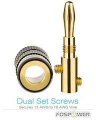 Dual Screw Audio Gold Plated Speaker Cable Wire Connector 4mm Banana Plug Jack