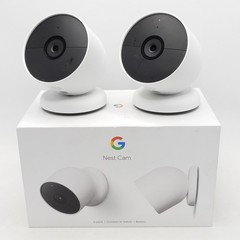 Google Nest Security Indoor Outdoor Cameras G3AL9 (Snow) 2-Pack with box