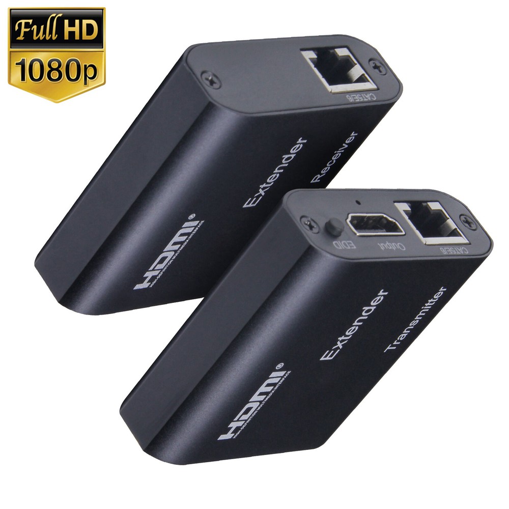 1080P HDMI Extender over cat6/5e RJ45 Ethernet Cable up to 60M EDID for PC HDTV