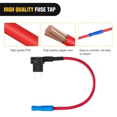 15PCS Fuse TAP Adapter Kit 12V 15 Amp 20Amp Car Add-a-circuit Mini ATM APM Blade