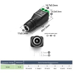 CHANZON Female 10 Pcs 12V 5.5mm x 2.1mm DC Power 40mm*15m*13mm, 10