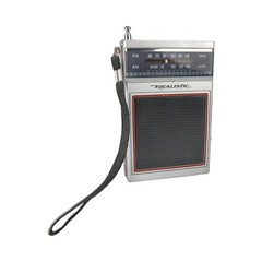 Realistic Vintage AM/FM Portable Pocket Radio, Silver Plastic & Metal Tested