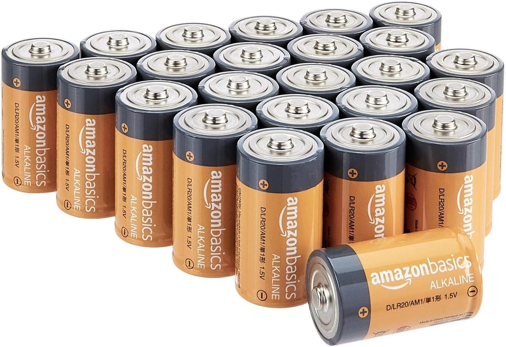 Amazon Basics D Cell Batteries 24 Pack Alkaline 1.5V All Purpose Long Shelf Life