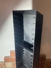 Vintage Laserline 25 VHS Tape Tower Storage Rack Black Plastic Video Movie Tower