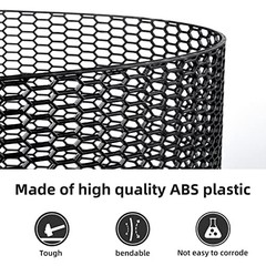47″x16″ ABS Plastic Universal Car Grill Mesh, 11x30mm Honeycomb Black ABS