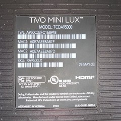 TiVo Mini LUX 4K (TCDA95000) Lifetime Voice GLO-Remote