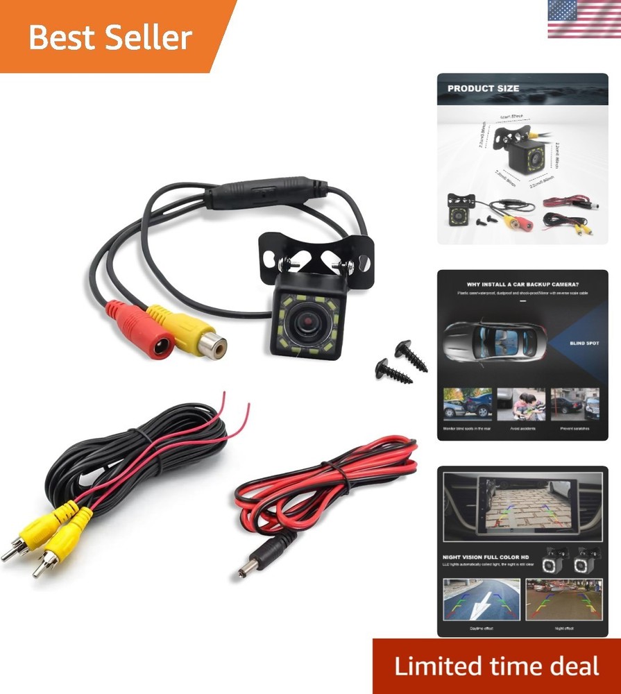 12 LED Ultra HD Backup Camera for Cars, Trucks, SUVs & RVs – Easy Installation