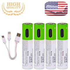 USB AA AAA 9V C D Lithium ion Li-ion Rechargeable Battery 1.5V With Type C Lot