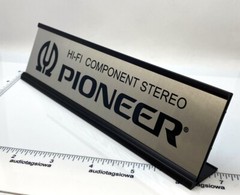 Pioneer Hi-Fi Component Stereo Desk Sign – Custom Silver Aluminum