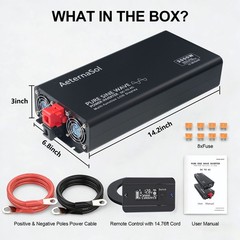 2000W 4000W Pure Sine Wave Inverter 12V DC to 120V AC Converter Remote Control