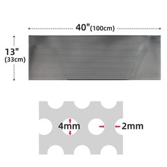 AggAuto Universal 40″x13″ Car Grill Mesh – 4mm Round Hole – Black, Black