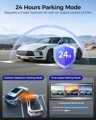 AZDOME Small Dash Cam for Cars WiFi 1296P FHD Parking Modes Loop Recording 1080P