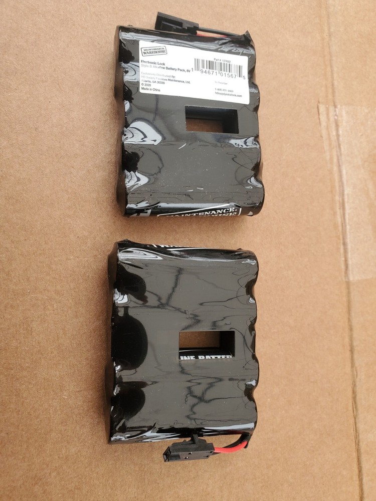 2 PACK Electronic Door Lock Style B Alkaline Battery Pack 6 Volts 100-0133