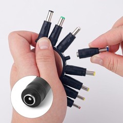 DC Power Adapter Plug Set 8-Piece Universal Barrel Connector Tips 5.5×2.1mm